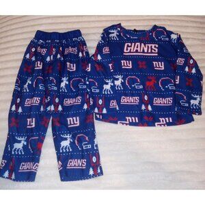 NFL New York Giants Holiday Pajamas Set Toddler Boys Size 2T Shirt Pants Outfit